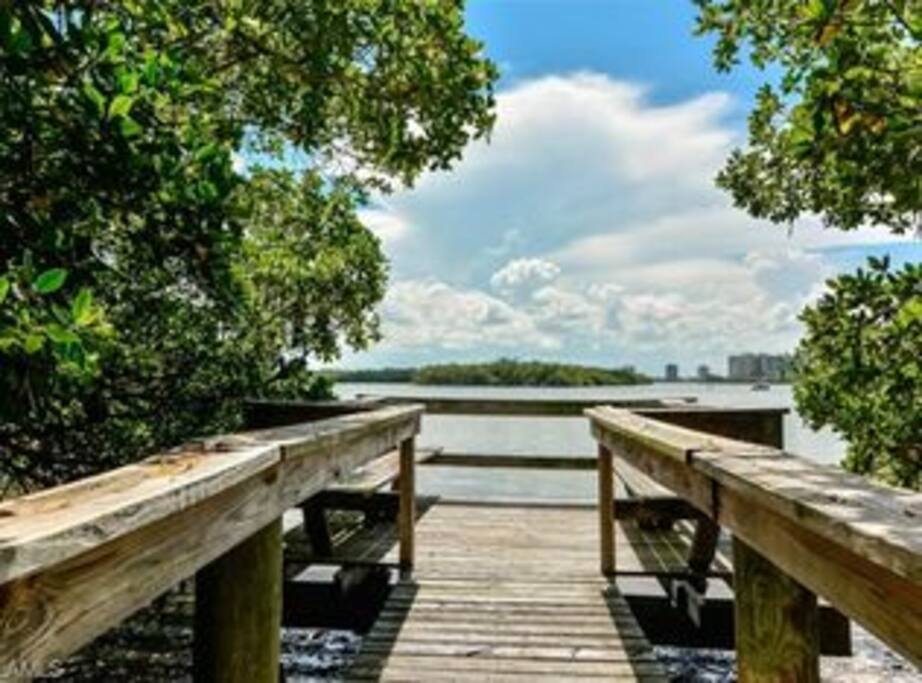 Pier along property