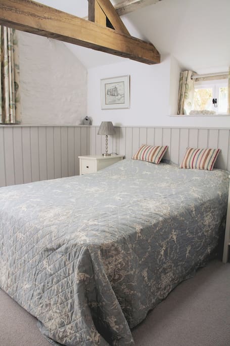 Beautiful bedroom with large comfortable bed