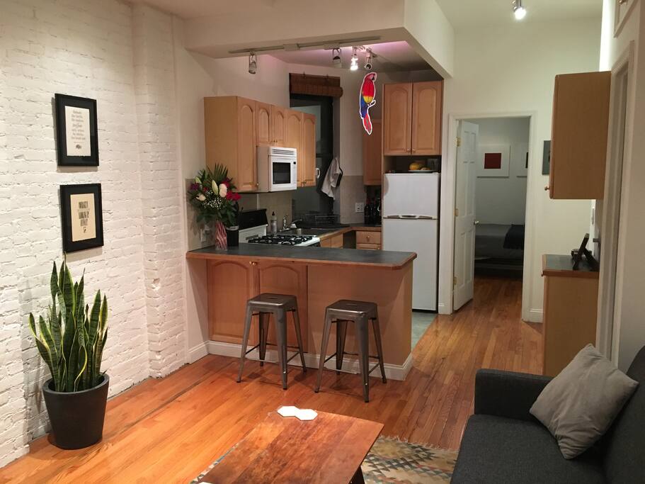 Living room and kitchen