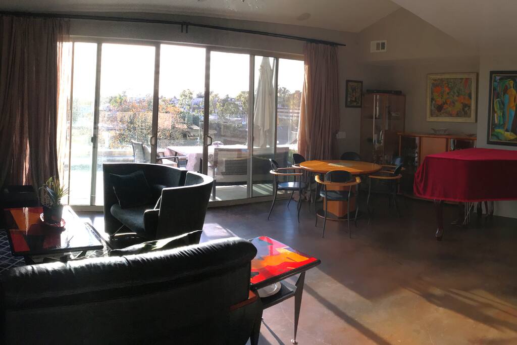 View of the living and dining room