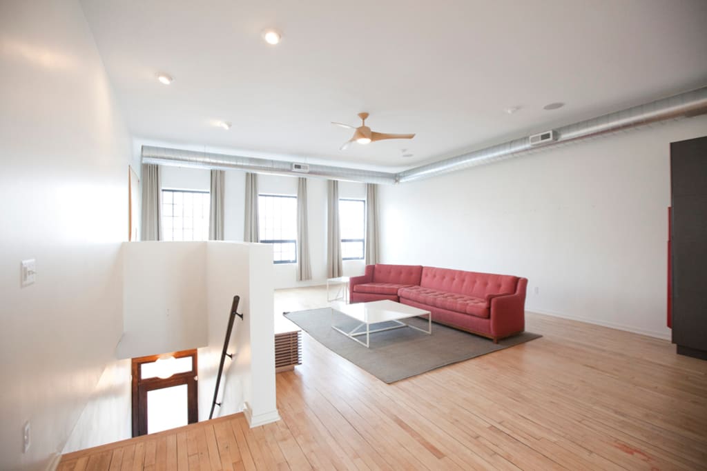 Living Space *Please note: Red couch pictured in these photos has been replaced with small love seat and chairs.