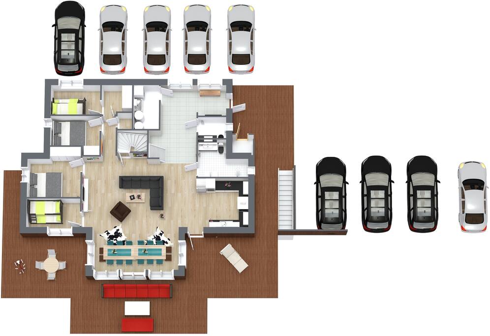 Second Floor - a lot of parking
