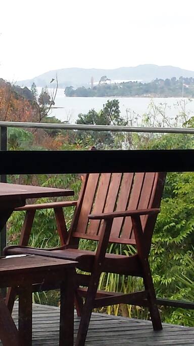 Relaxing on the deck upstairs