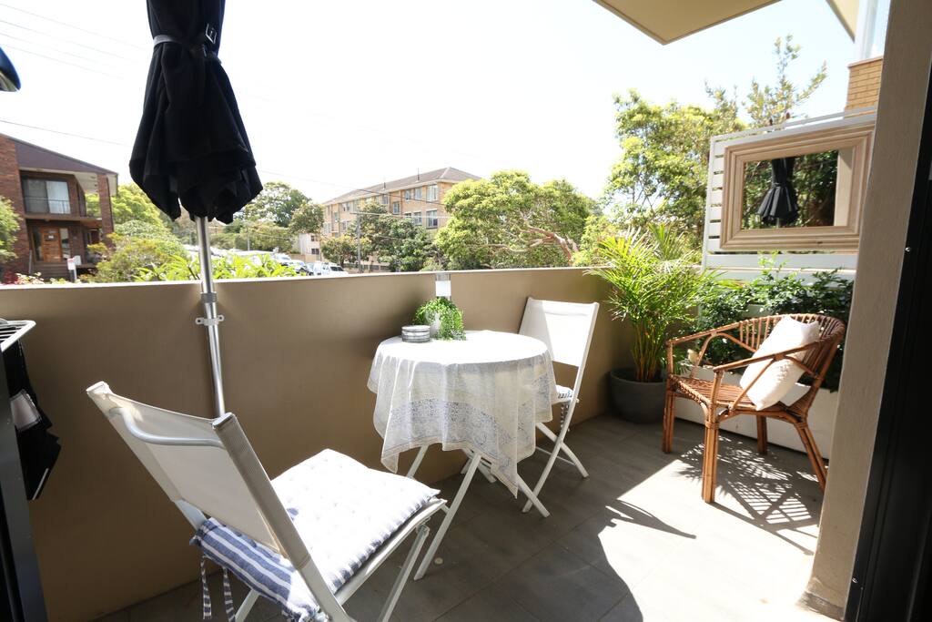 Sunny quaint balcony