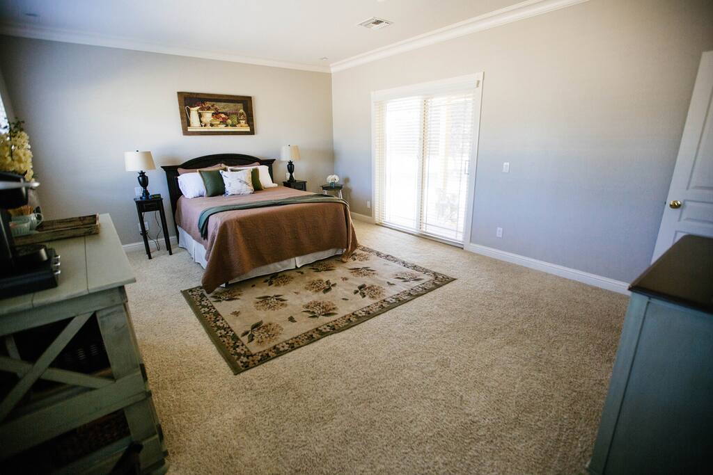 Bedroom #1 has patio doors that lead to the patio & jacuzzi