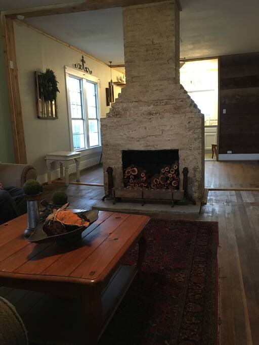 Living area open to kitchen and dining