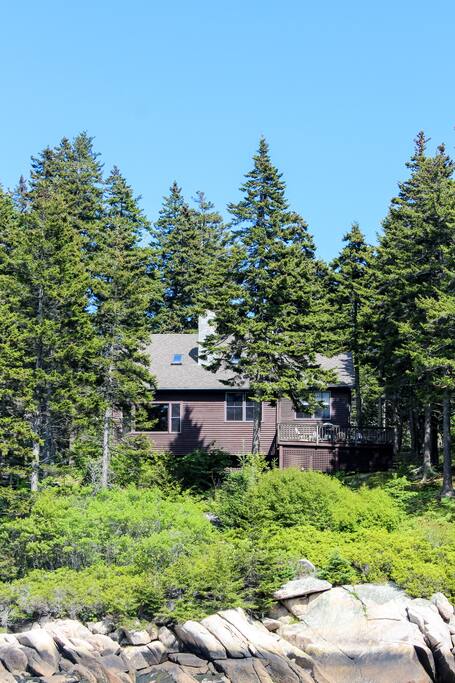 View of the cabin from the water