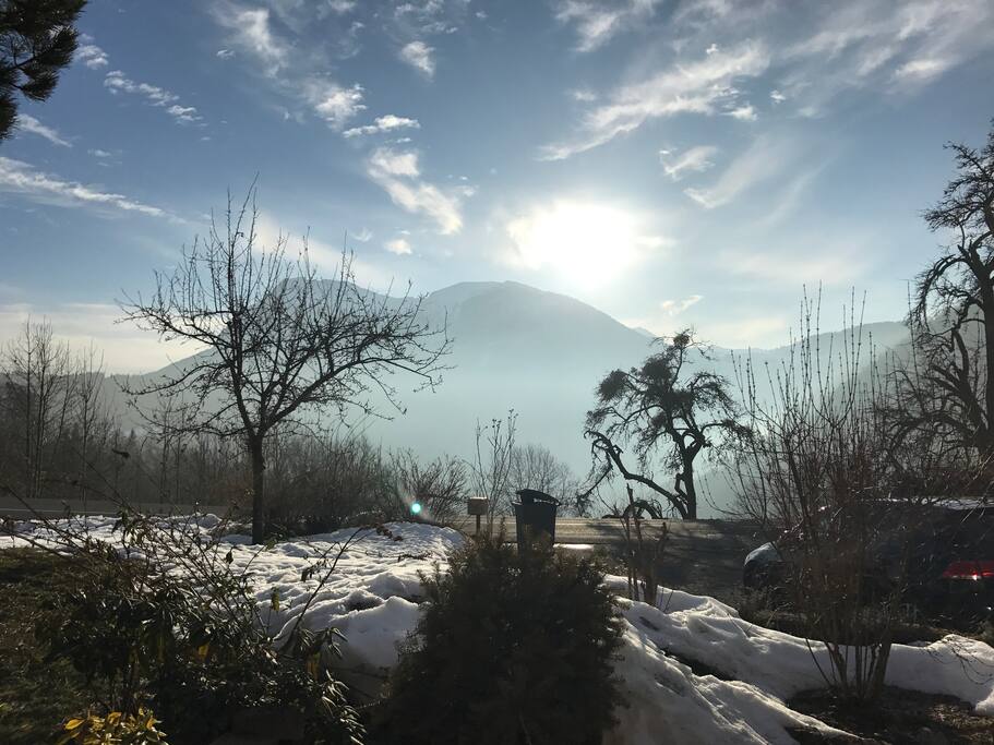 View in winter from the living room