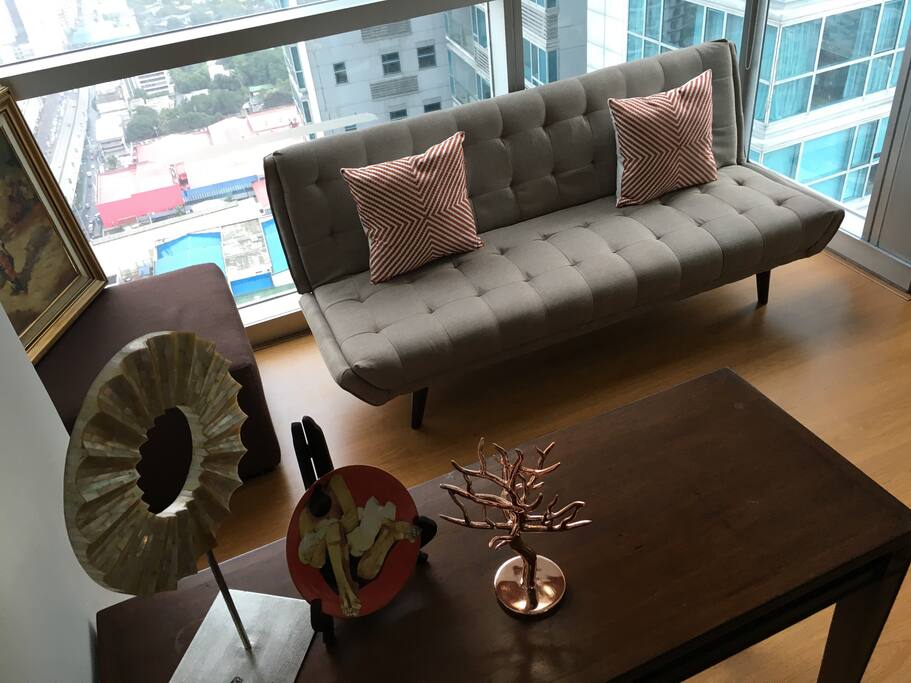 Best place to read a book or just stare at the breath-taking Metro Manila view .