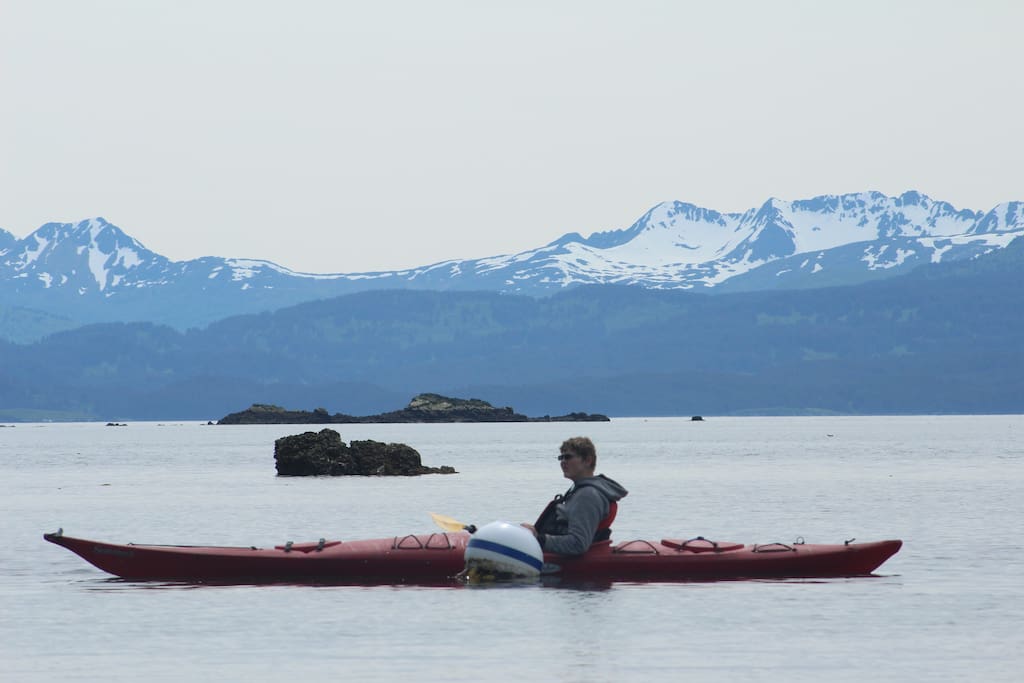 There are kayaks on the property for fishing and whale watching.
