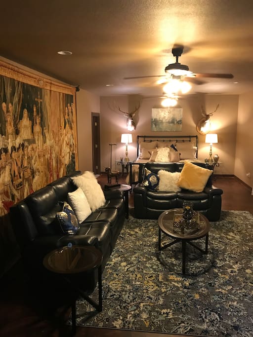 Master bedroom with seating area