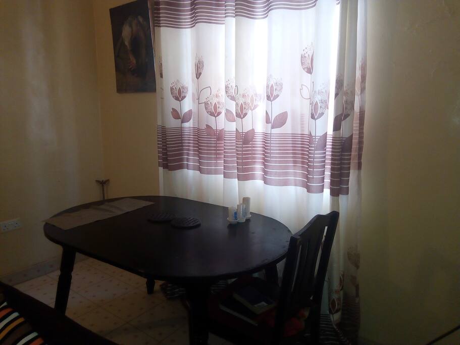 Work space which doubles as dining space.