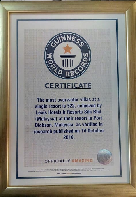 Guinness World Record for the most Overwater Villas
