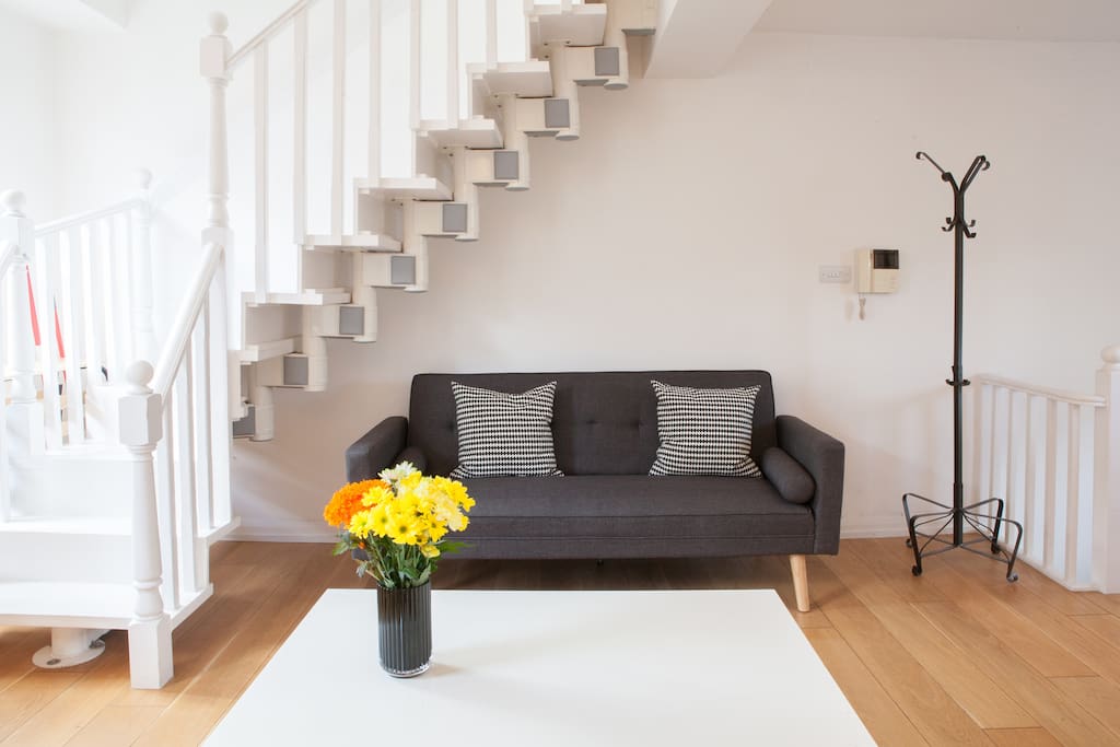 Double sofa bed in the living room