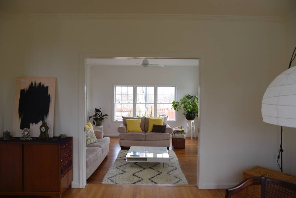 French doors lead to the living room