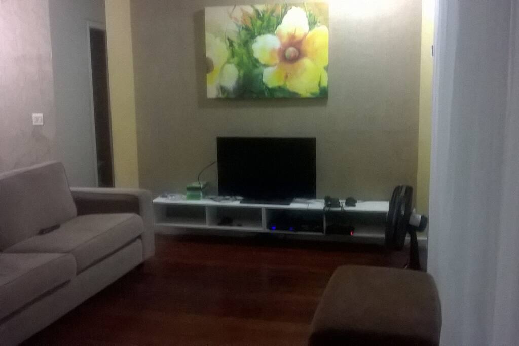 Sala ampla com tv