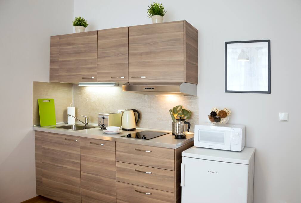 Stylish, good equipped kitchen.