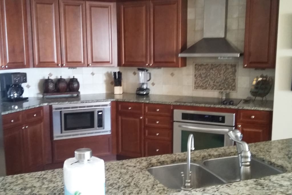 Fully equipped kitchen with a view of the Gulf