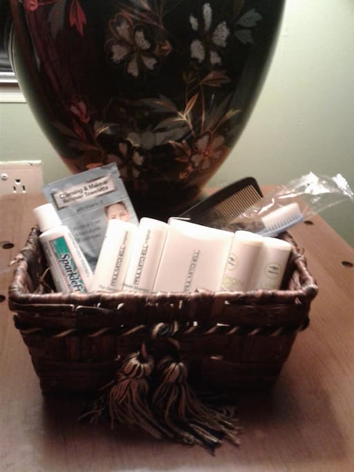 Every stay gets amenities like Paul Mitchel products, toothbrushes, soap, and basic hygienic supplies.