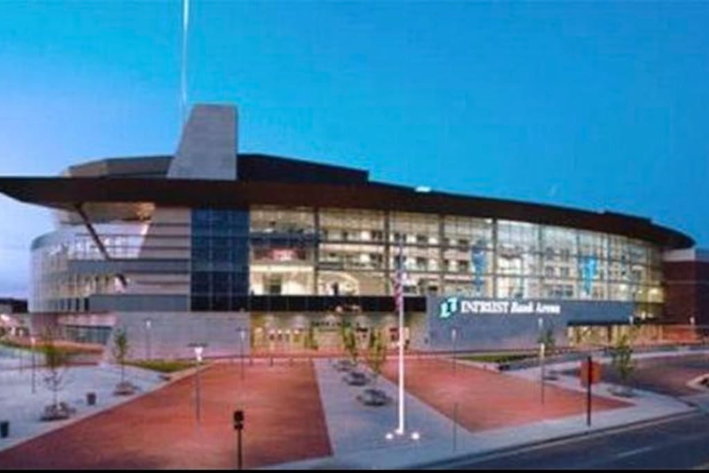 The arena where the tournament will be. The condo is on the other side.