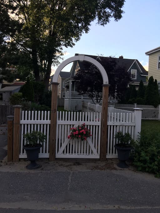 Front gate leading to ocean.