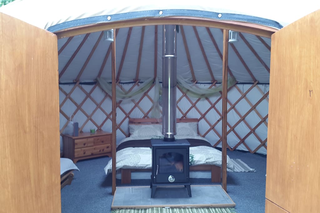 Outside looking in the Earth yurt