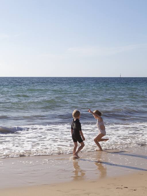 Glenelg beach is great for kids, less than a minutes walk from all of our apartments