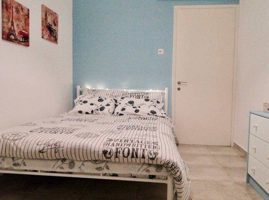 1st Bedroom with king size bed.