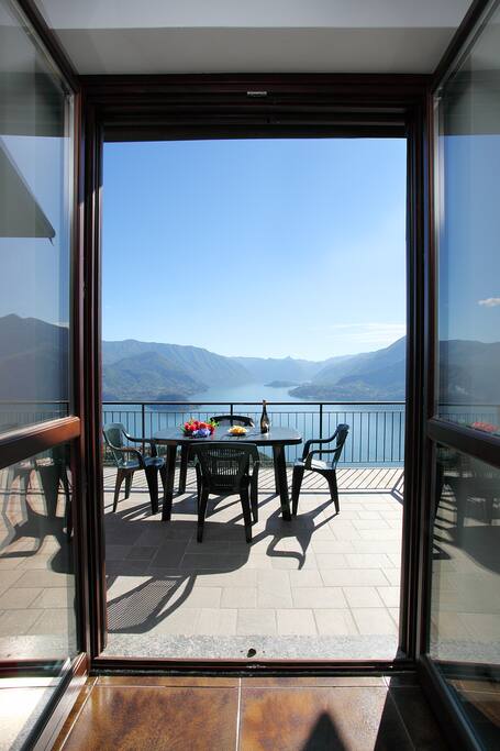 Living room with access to private terrace