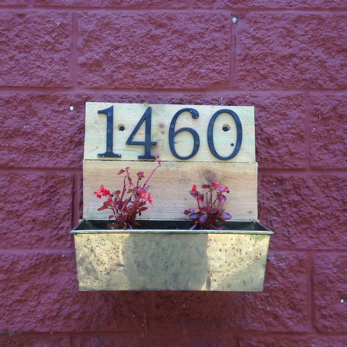 This is on the front of our house. You can see it from the road to ensure you are at the right house.