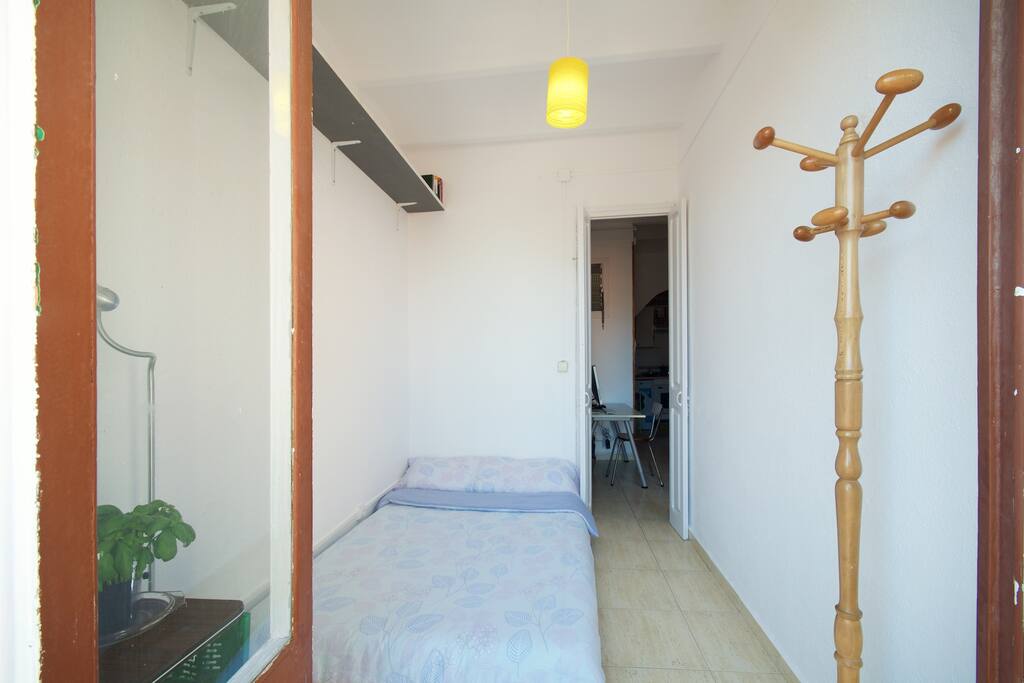 Futon style double bed on wooden pallets