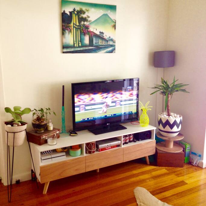 Flat screen tv with FOXTEL and PS4