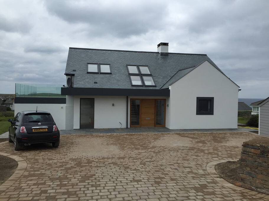 Parking area and front door