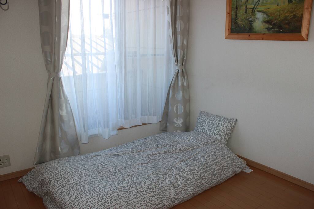 Room 2 is more spacious than Room1&3 and Futon type equipped with wide desk and TV.The room is just for you,not shared.