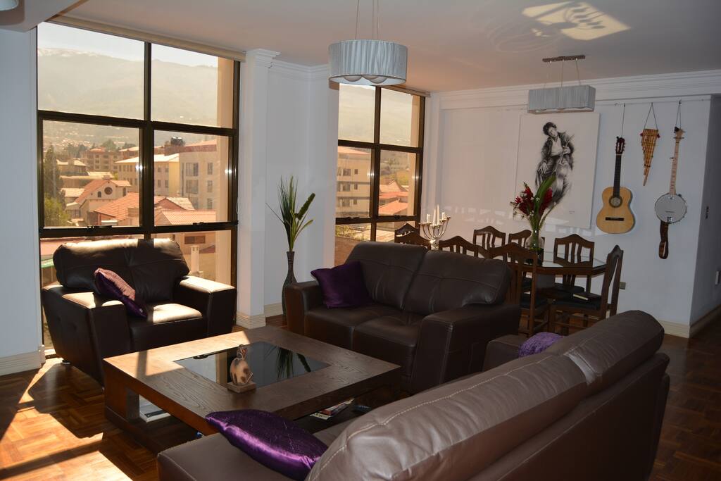 Spacious Leather Couches.