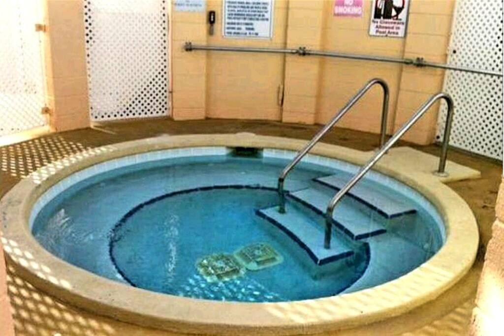 Hot tub for relaxing after a long day of sight seeing!