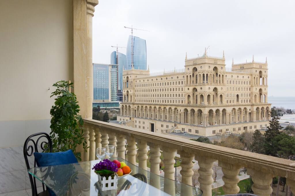 Historical buildings view from balcony