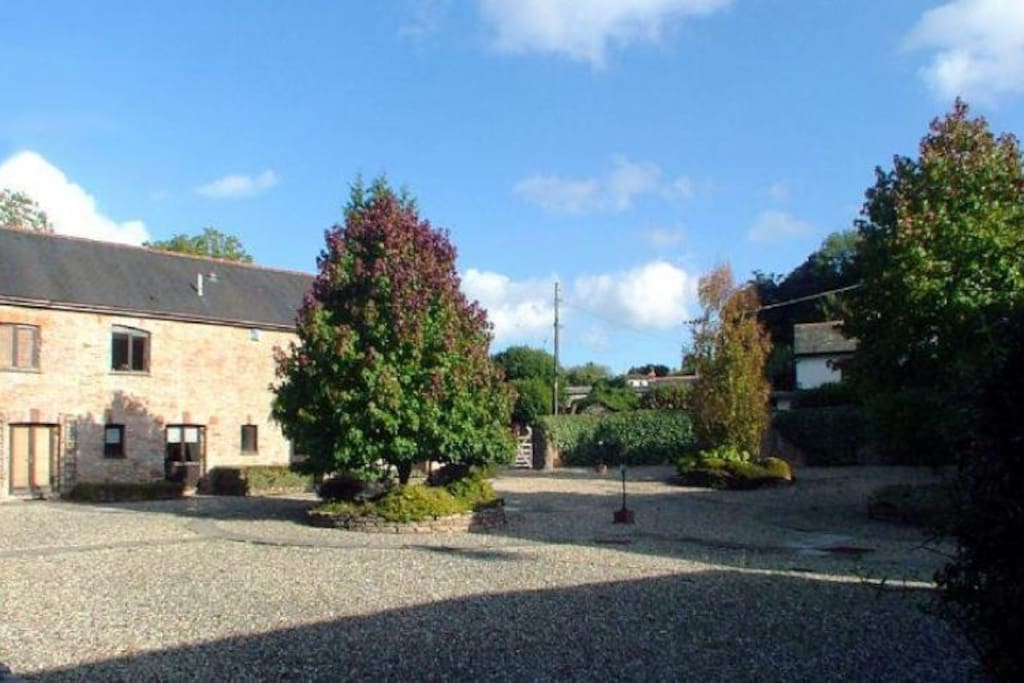 The view across the courtyard