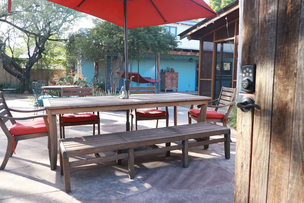 patio, porch and desert climate allow for indoor/outdoor living all year round