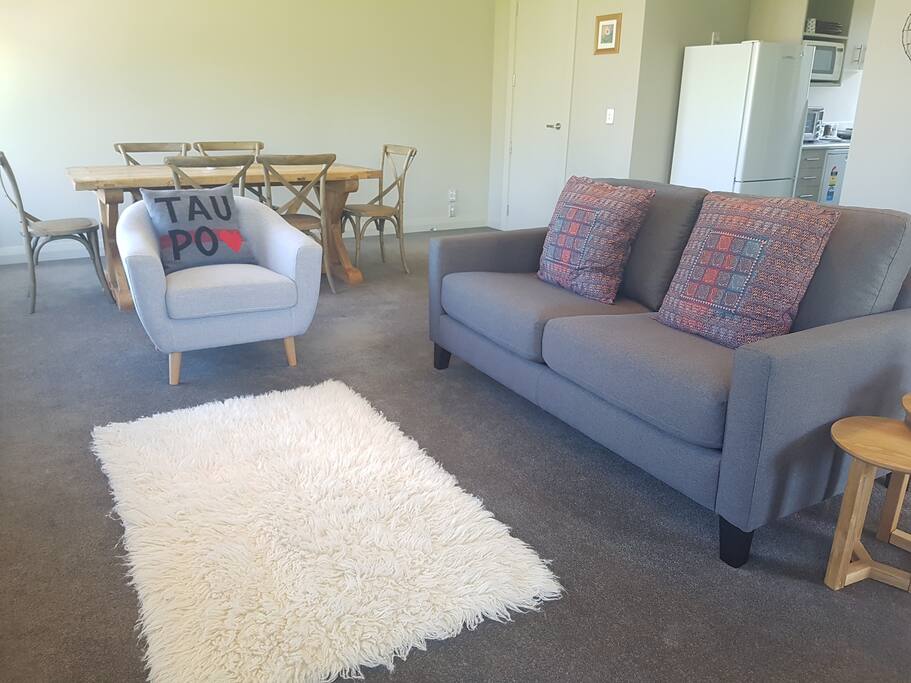 Living area with fold out sofa