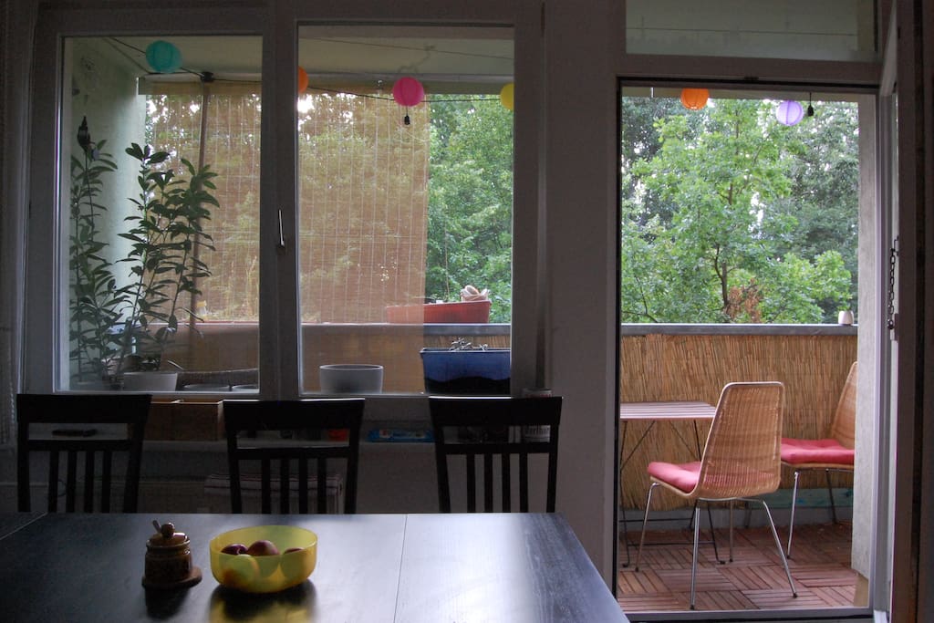 The balcony seen from the living room.