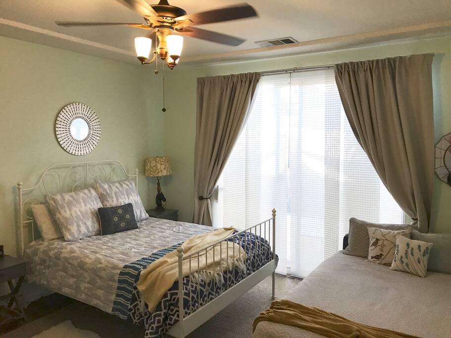 Master bedroom two beds