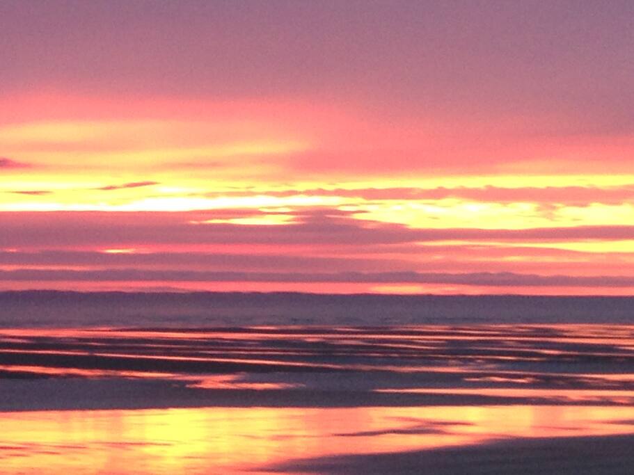 coucher du soleil du salon