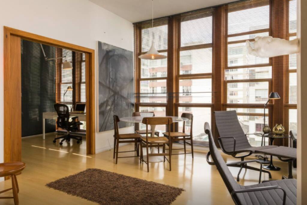Living room with dining table