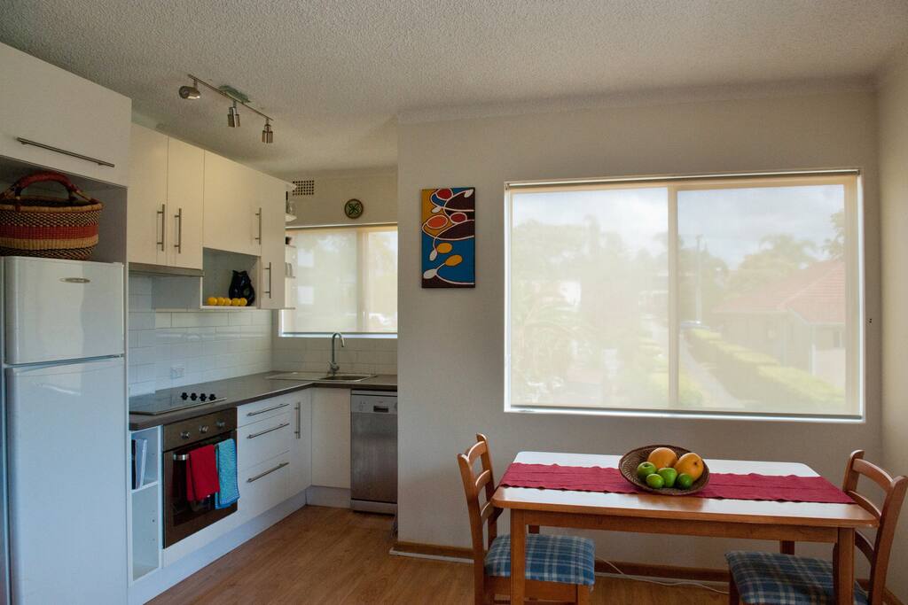 Fully equipped kitchen and dining space are open plan with the lounge/ living area.
