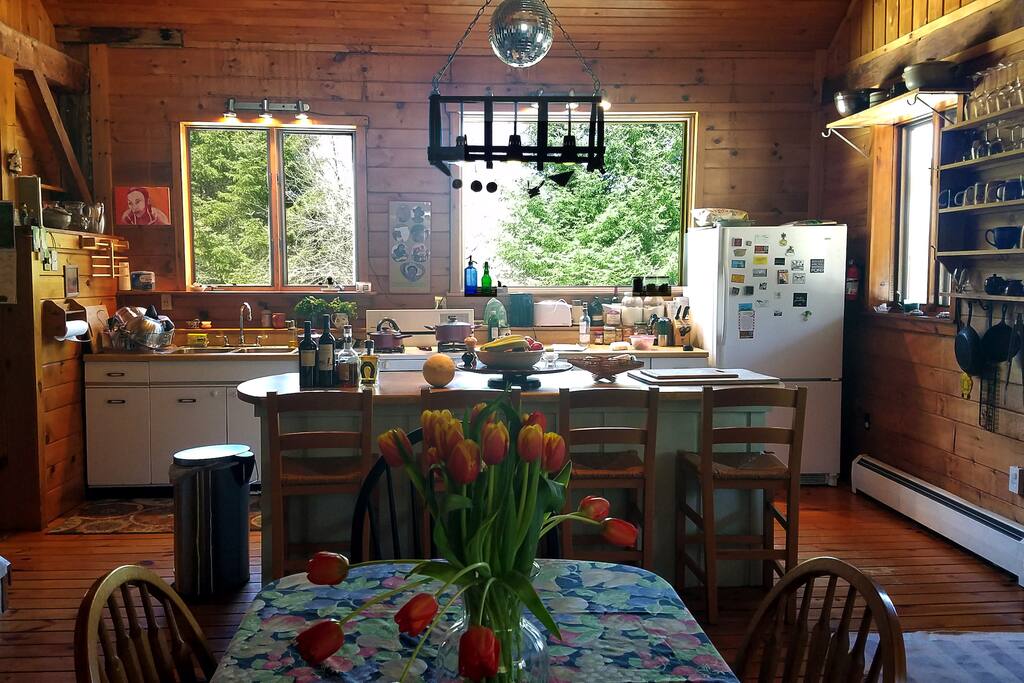 Exceptional views from the wide open and warm kitchen.