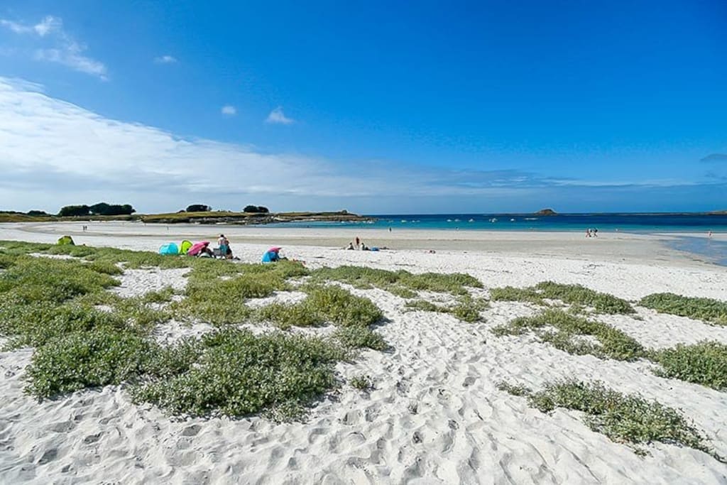 Plage de Tréompan - Ploudamézeau, - Brittany, The closest beach to our property less than 10min stroll from the door to the beautiful white sandy dunes and beach.