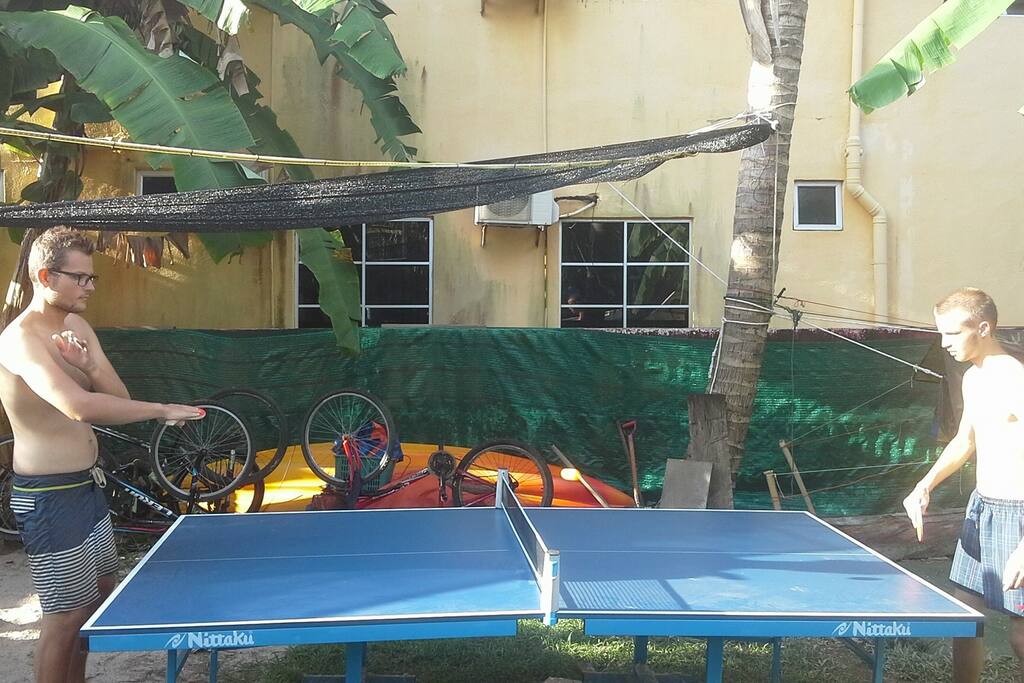 Guest from Germany enjoying the table tennis game!