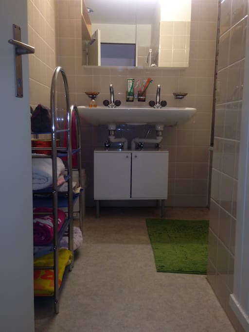 Toilette mit Badewanne / Dusche und separatem WC