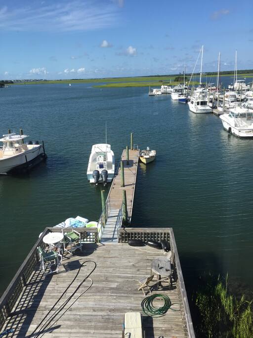 Shot from the sunroom. (Dock space not currently available for rent, but swimming's free!)